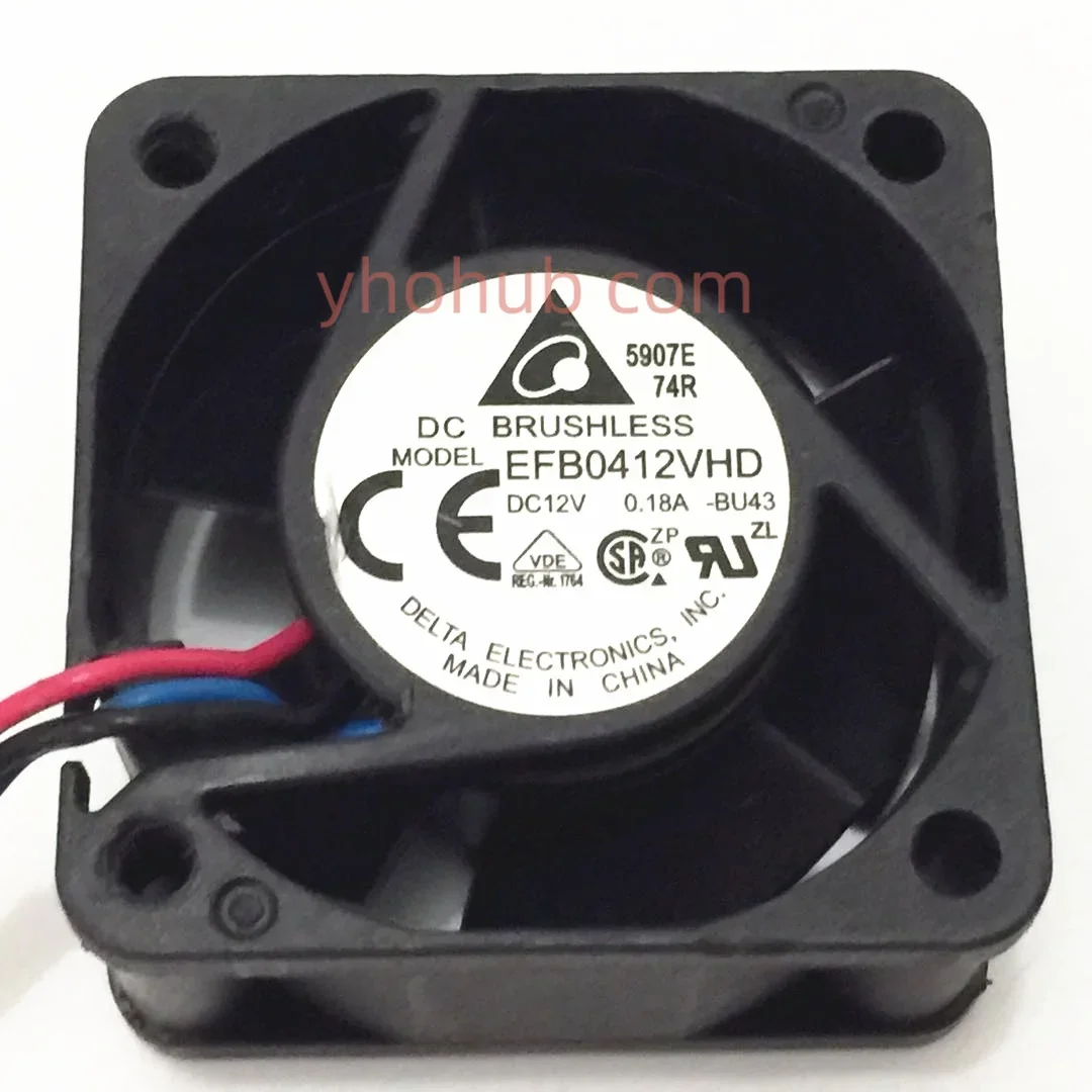 

Delta Electronics EFB0412VHD BU43 DC 12V 0.18A 40x40x20mm Cooling Fan