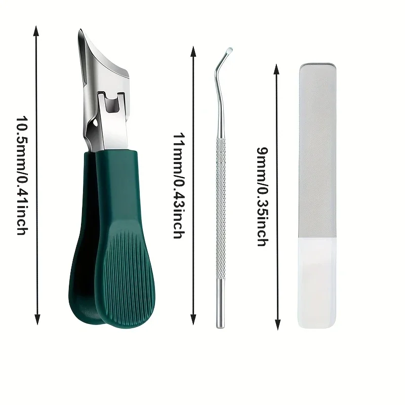 กรรไกรตัดเล็บ Anti-Splatter ใหม่และตะไบเล็บแก้ว ช่องกว้างและใบมีดโค้ง ทําจากสแตนเลส Hypoallergenic, P