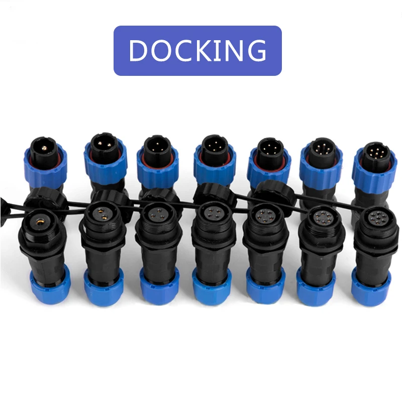 SP13 SP17 SP21 2/3/4/5/7/9PIN Panel Mount Aviation Waterproof Connectors Plug Socket IP68 Electrical Cable Wire Flange/Docking