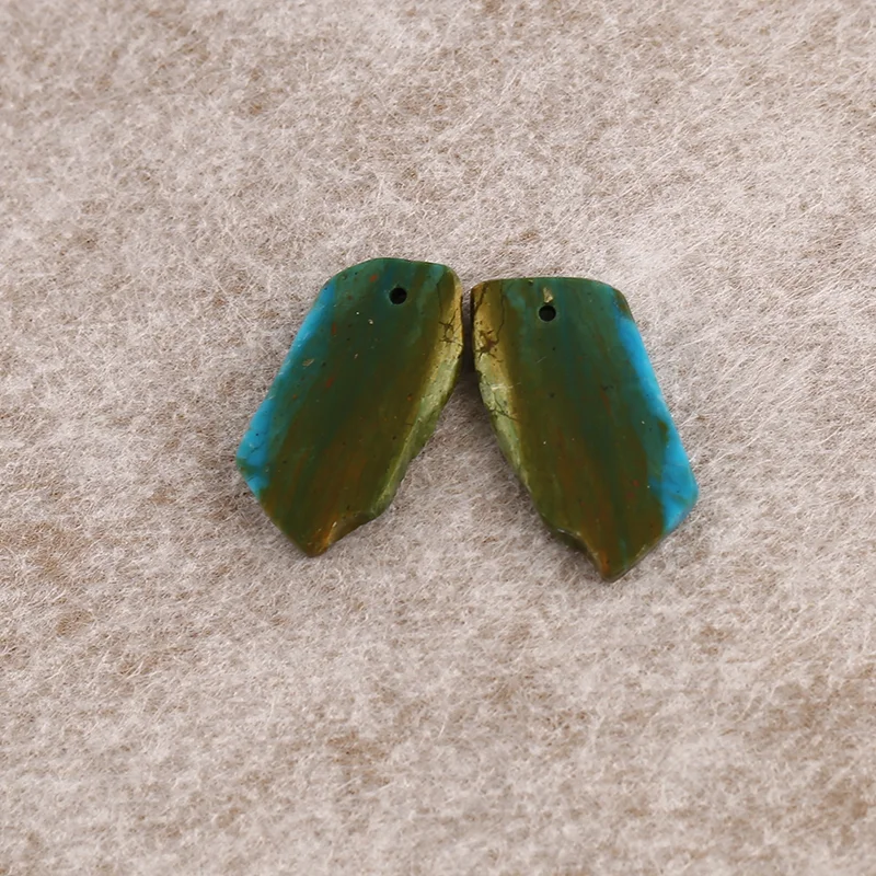 B&F Handmade Nugget Blue Opal Pendants Beads, Genuine Natural stones beads, Unique Stones for jewelry & DIY Earring Beads