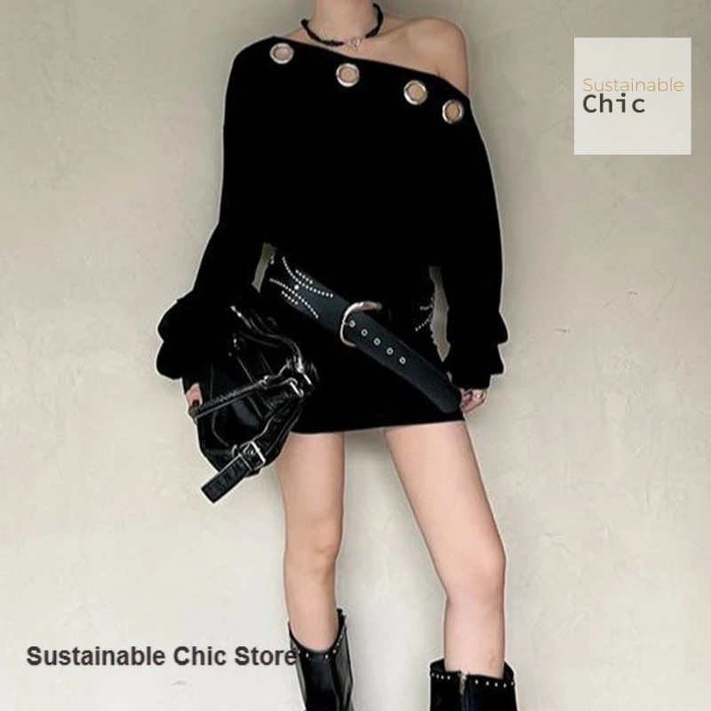 

Korean design sense niche dress female spring and autumn new fashion spice girl wind word collar waist slim hip skirt with belt