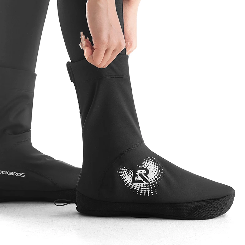 ROCKBROS Winter Cycling Shoe Covers Warm Thermal Shoes Covers Windproof MTB Road Bike Racing Shoe Covers With YKK Zipper