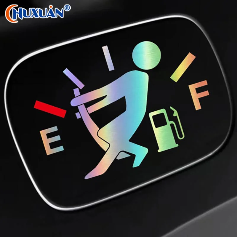Q Car Fuel Tank Cap Sticker Creative Cartoon Pointer Reflective Decals Refueling Cover Exterior Decor Automobile Accessories