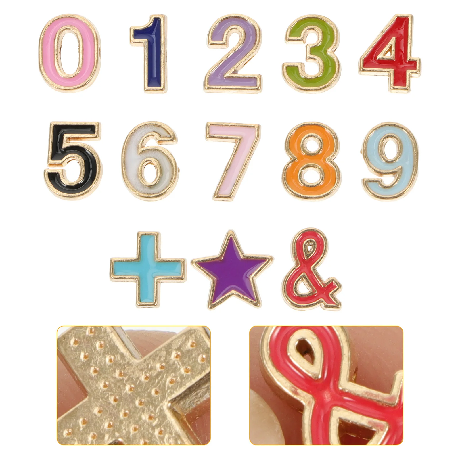 Breloques en alliage pour décoration de Bracelet, 13 pièces, symboles, chiffres, ornements en forme de matériaux exquis faits à la main