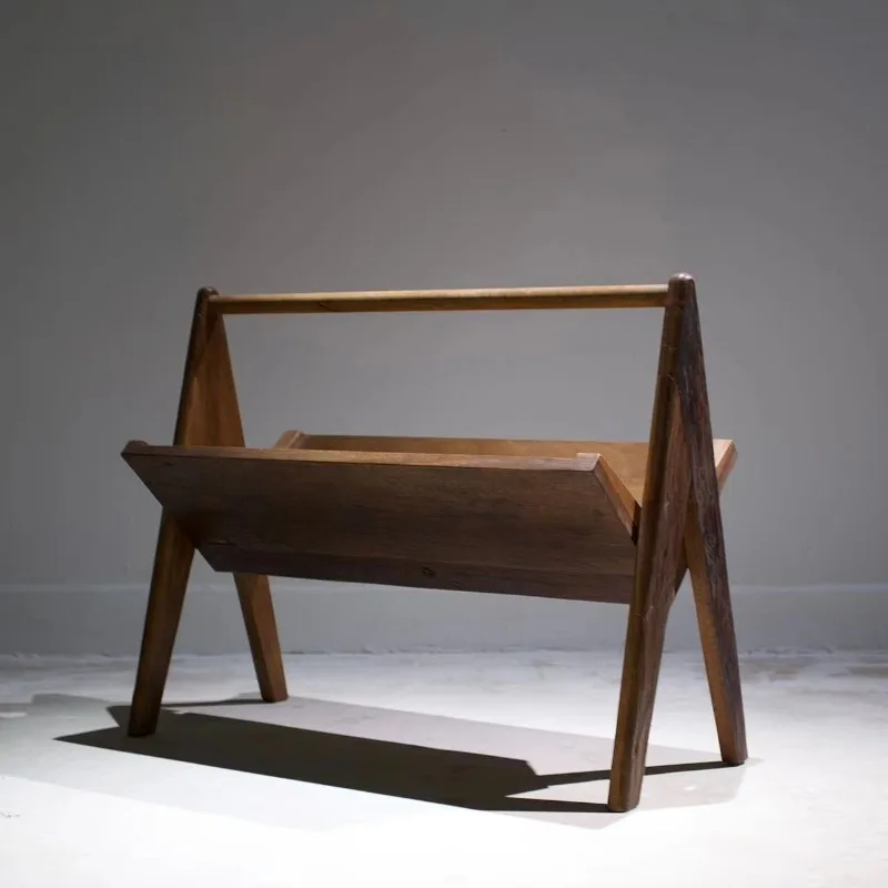 Ancient wood bookshelf Solid wood bookshelf Newspaper shelf Storage rack Wabi Sansa wind shelf Household