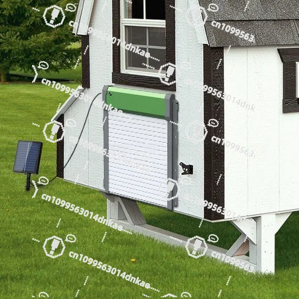 cross-border-solar-remote-control-automatic-light-sensing-chicken-coop-door-automatic-rolling-shutter-door-pet-household