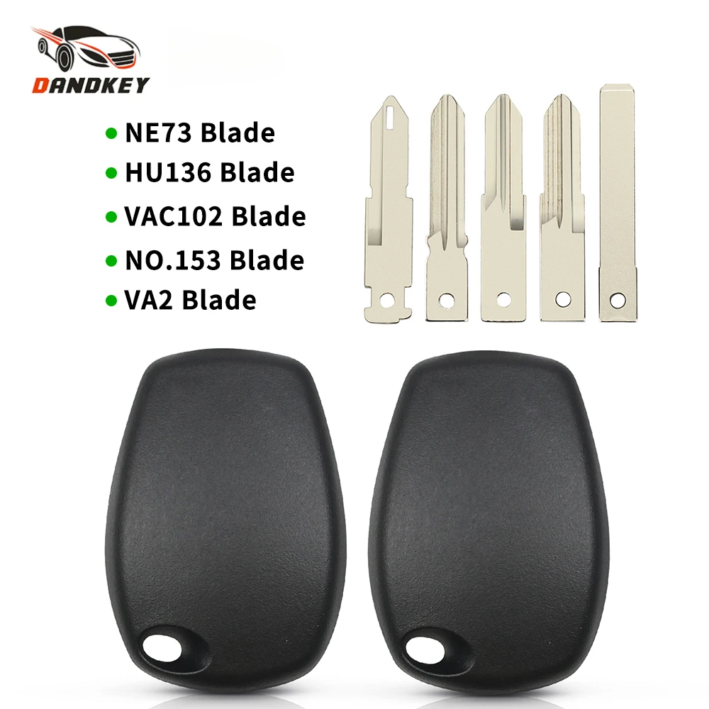Dandkey Transponder Car Key Shell Case For Renault Logan Kangoo Duster Clio Twingo Modus Master Primastar Dacia For Nissan Opel