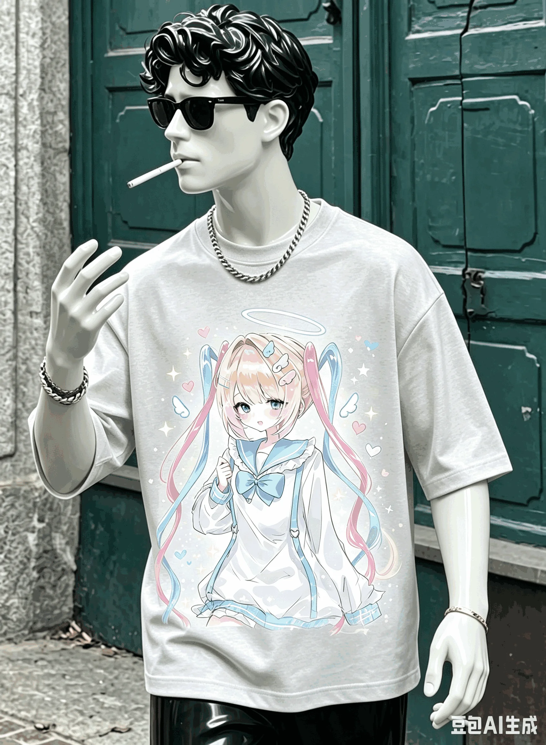 Needy Streamer Overload Übergroßes Unisex-T-Shirt mit Grafikdruck und Rundhalsausschnitt für Männer und Frauen, hochwertig, Y2k, kurze Ärmel, atmungsaktiv – Detail 5