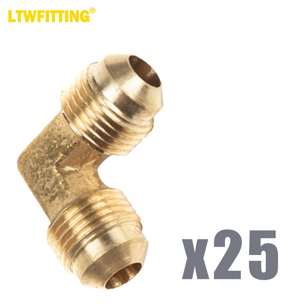 

LTWFITTING Brass 3/8" OD 90 Degree Flare Union Elbow ,Brass Flare Tube Fitting(Pack of 25)