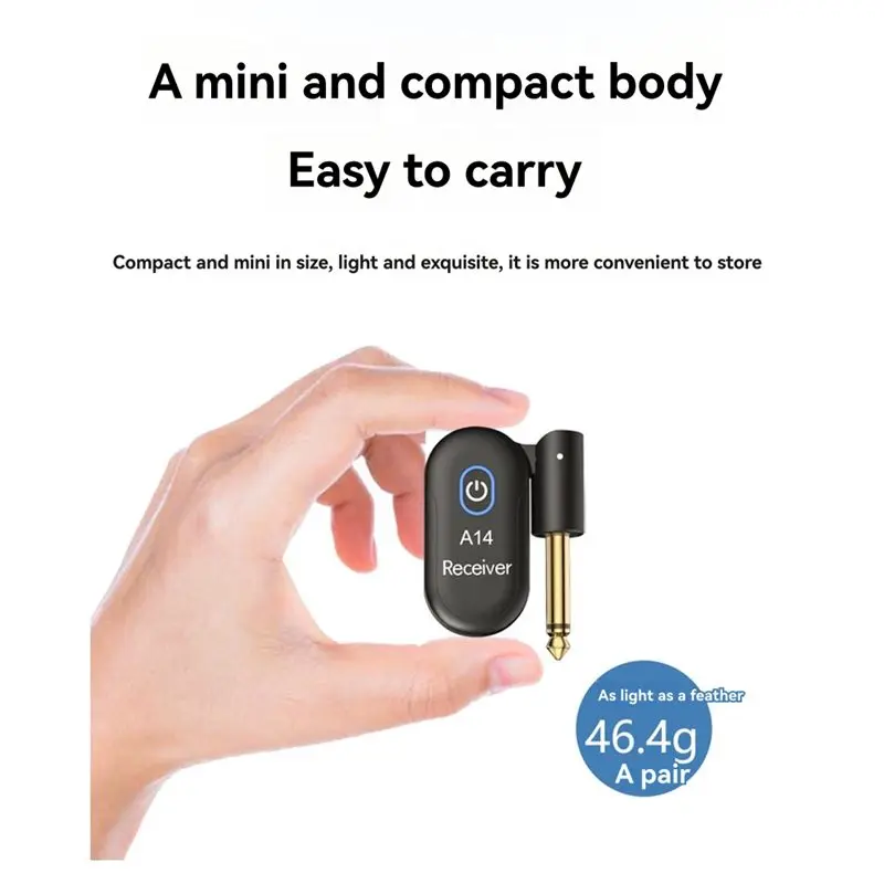 AS98-A14 USB جهاز الإرسال والاستقبال الكهربائي استقبال 2.4Ghz اللاسلكية لنظام الغيتار 90 درجة للتدوير للجيتار باس الكمان