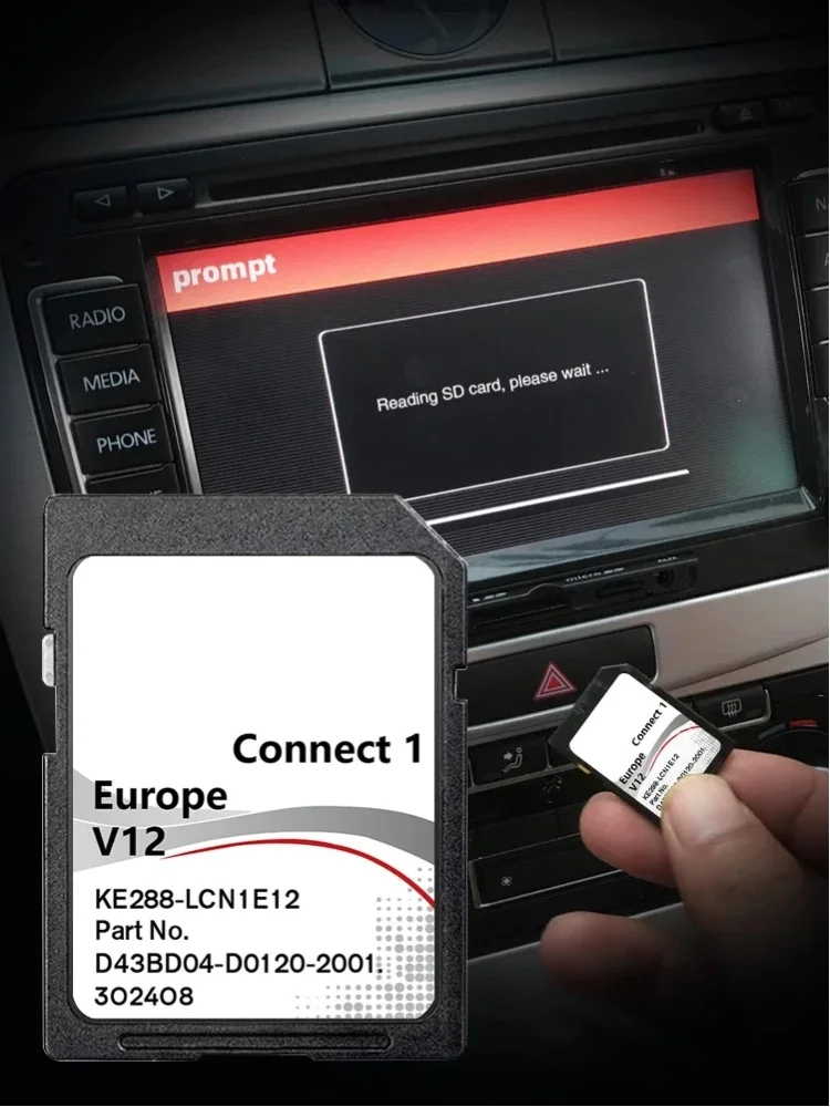 C1 V12 Connect1 SD-Karte Navi für Nissan Note Micra Juke NV200 X-Trail Qashqai Auto 16GB 2022 GPS Europa UK Karten-Navigation