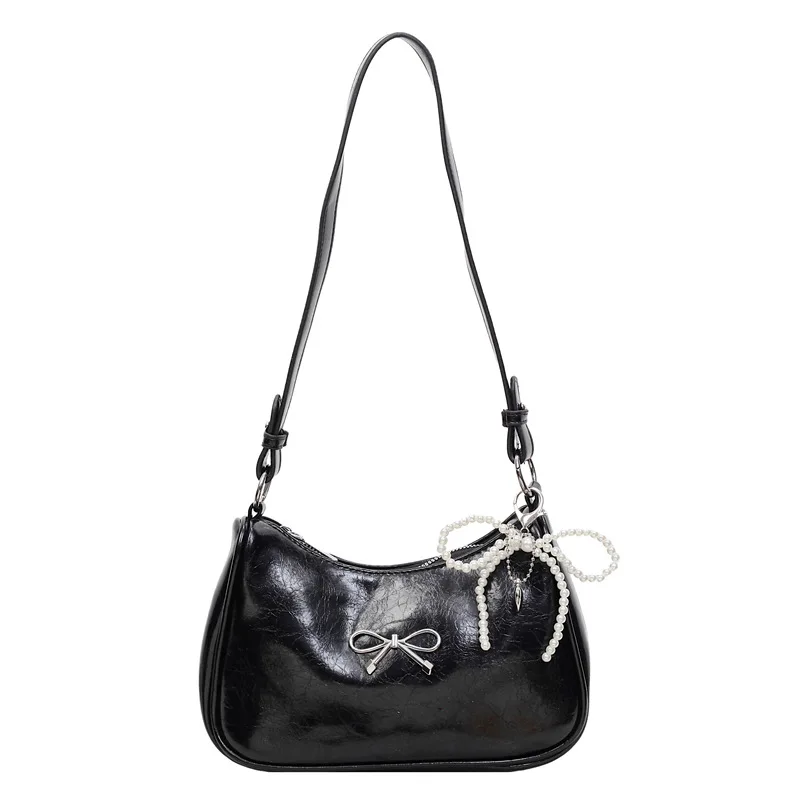 حقيبة كروس جديدة بعقدة على شكل فيونكة لعام 2025 للنساء، محفظة كتف متعددة الاتجاهات من الجلد الطبيعي، حقيبة يد صغيرة أنيقة عتيقة للعمل والمواعدة #3