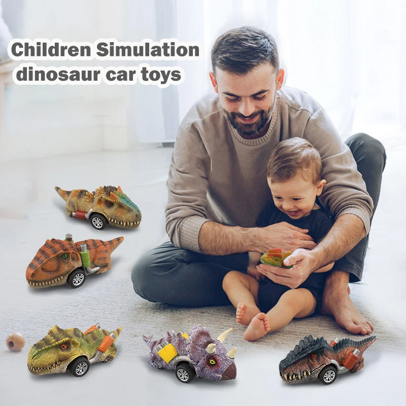 Hot Sale Simulation Dinosaur Pull Back Car Model Funny Animal Modelling Toy Car Children's Puzzle Toys Holiday Birthday Gifts