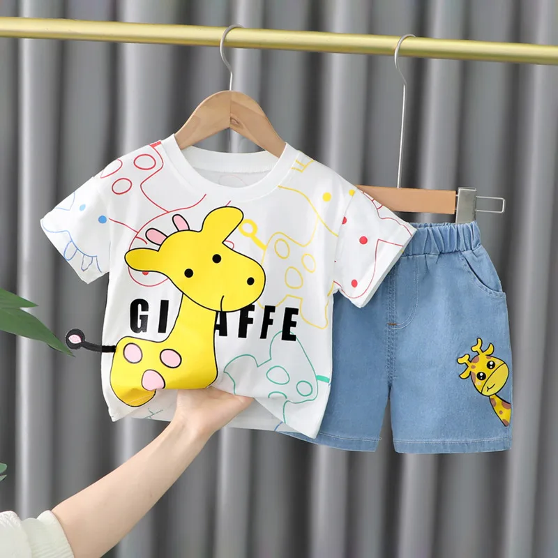 New Summer Baby Girls Clothes Suit Children Boys Fashion Cartoon T-Shirt Shorts 2Pcs/Sets Toddler Casual Costume Kids Tracksuits