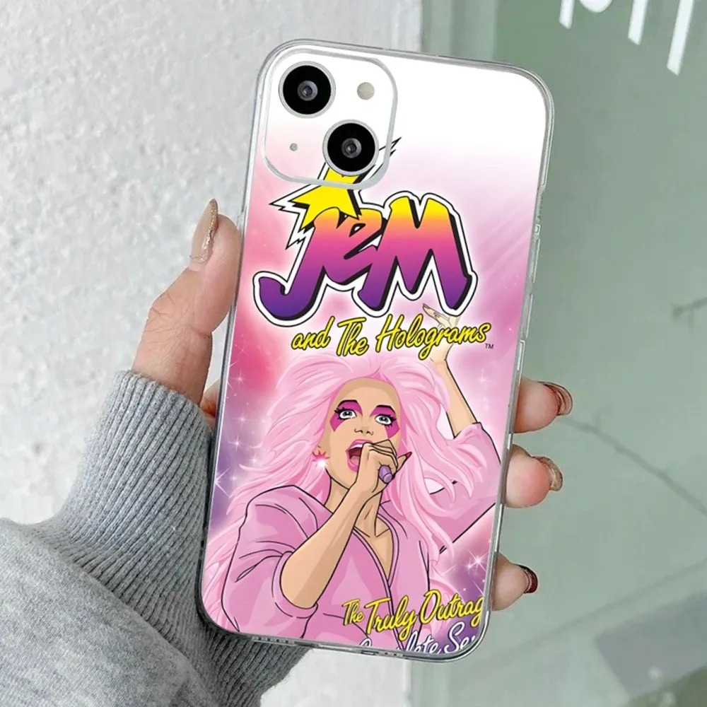 J-Jem And The Holograms Phone Case For iPhone 16,15,14,13,12,11 Plus,Pro,Max,XR,XS,X,7,8 Plus,SE,Mini Transparent Silicone Soft