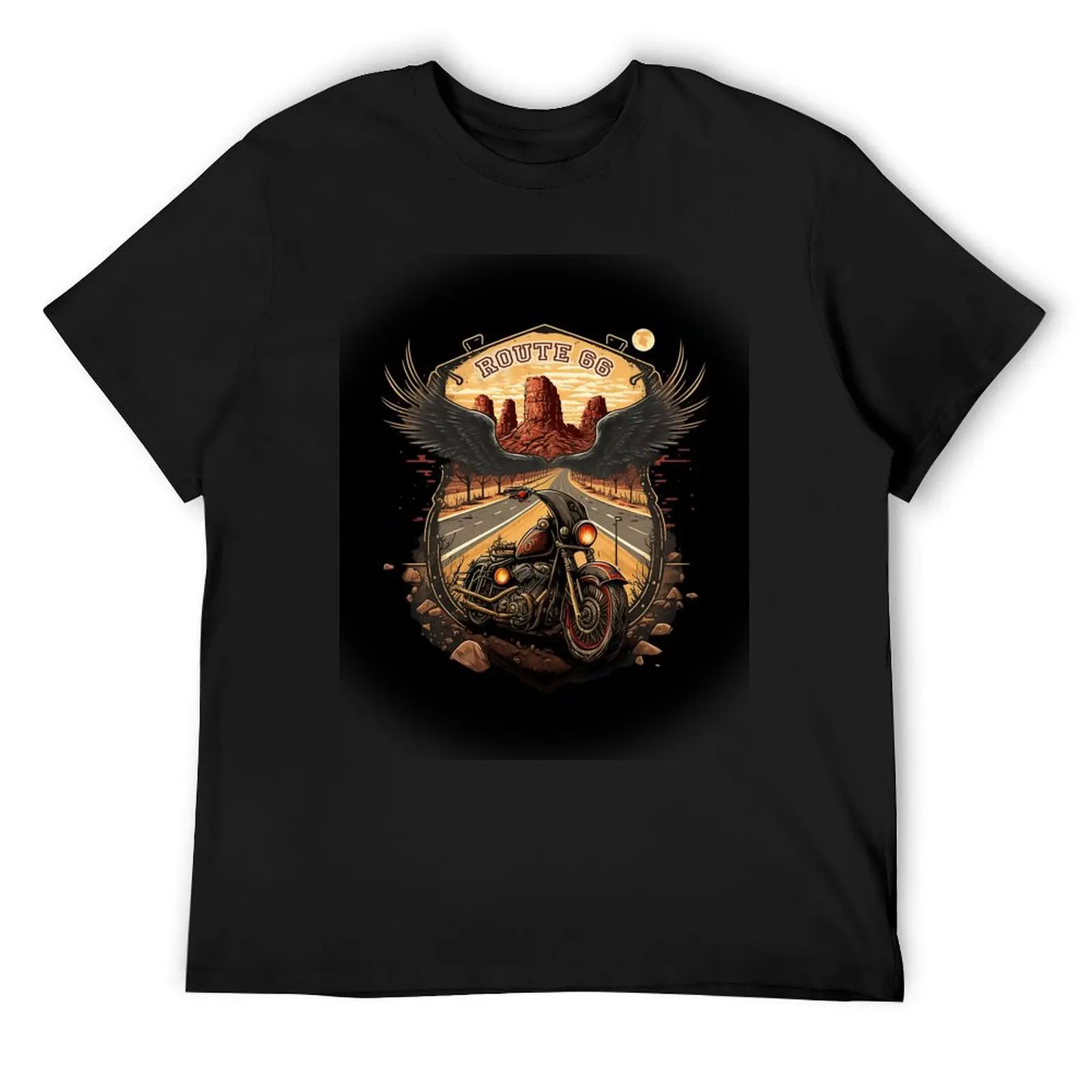 

Motorcycle, route 66 T-Shirt plain plus size clothes customs design your own custom shirt mens fashion