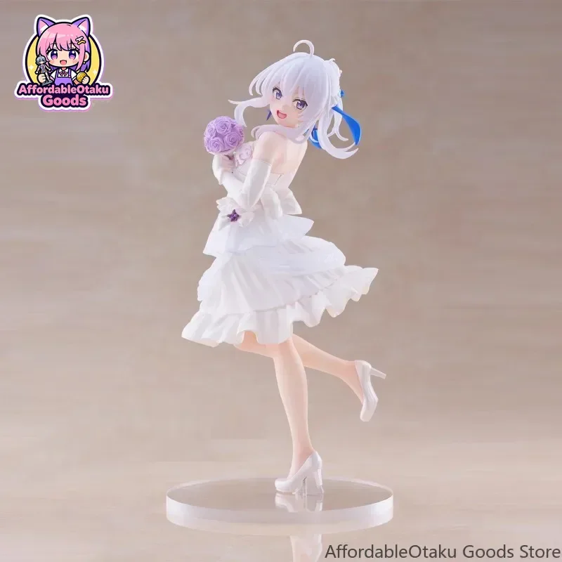 The Journey of Elaina Elaina Wedding Dress Figure, White Dress Purple Bouquet Dynamic Pose PVC Statue Collectible Desktop Decor