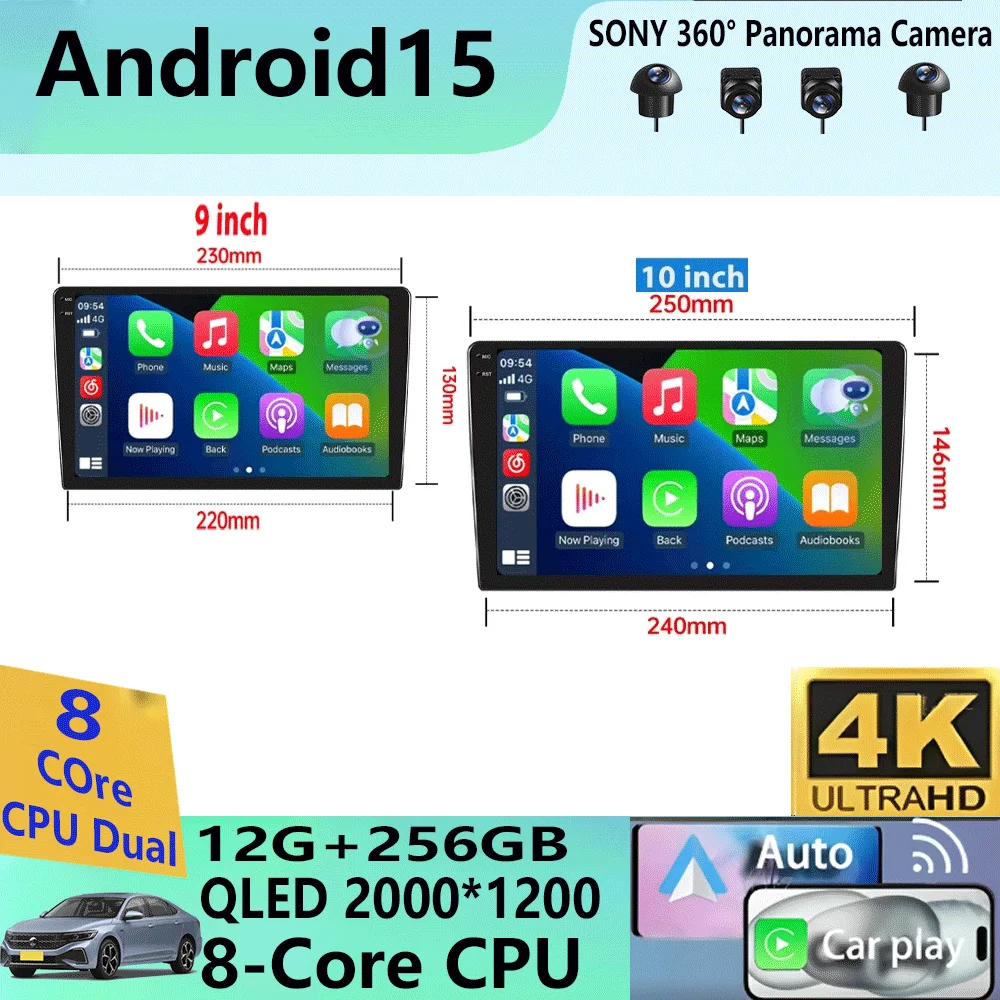 

Android 15 For Univers Car Radio 2 Din Apple Carplay Automotive Multimedia Player GPS Android Auto IPS Screen RDS DSP Car Stereo