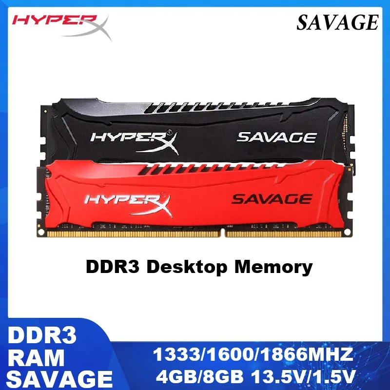 Memoria RAM HYPERX SAVAGE DDR3 DDR3L para Ordenador de Escritorio, 4GB 8GB 1333MHZ 1600MHZ 1866MHZ UDIMM, Memoria RAM para PC3, RAM para Ordenador de Escritorio SAVAGE