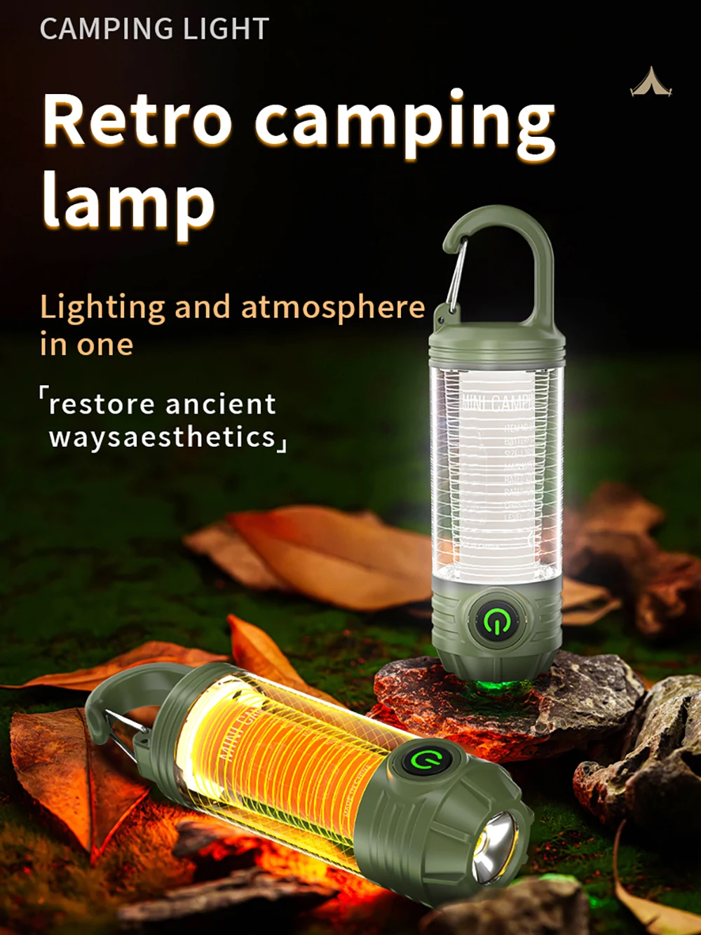 Small Camping Lantern Rechargeable 2000LM 6 Modes Lamp Hands Flashlight Lantern Tents Battery LED Lanterns for Power Outages