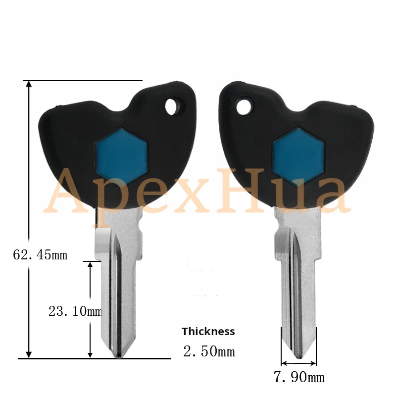 Replacement Uncut Key Shell for Piaggio Medley Motorcycle Chip-Ready Key Blank