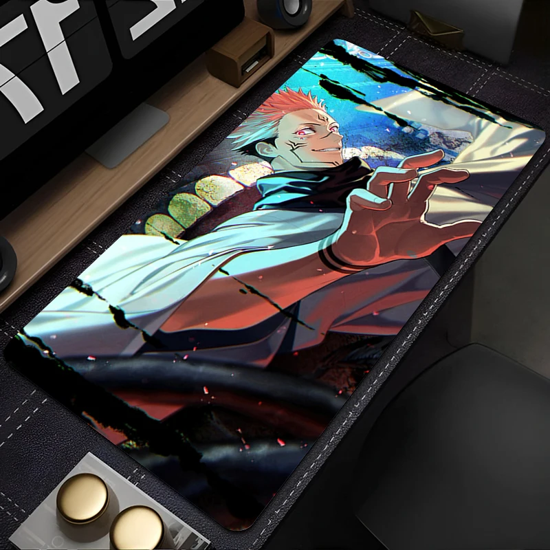 

Gaming Mouse Pad Design Non-slip Rubber Sewn Edge Jujutsu Kaisen Sukuna Desk Mat Keyboard Pad Gamers And Office Work Mousepad