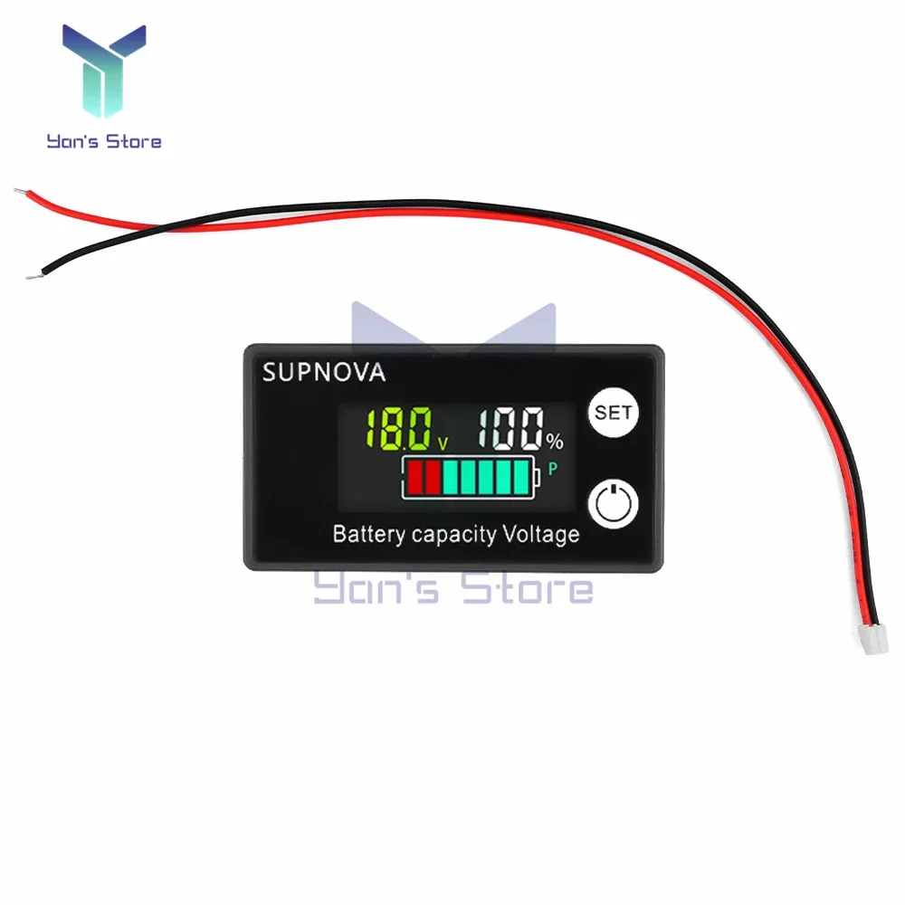 Battery Voltmeter DC8V-100V Capacity Indicator Power Meter Lead-acid Lithium LiFePO4 Car Motorcycle Voltmeter 12V 48V 60V 72V