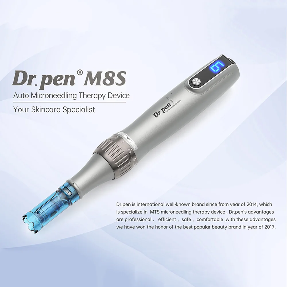 Authentic Dr.pen Ultima M8S Wireless Professional Derma Pen With 22 Needles Catridges For Hair Growth Microneedle Therapy Pen