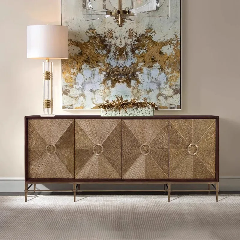 Italian light luxury sideboard high-end furniture American retro storage decoration cabinet