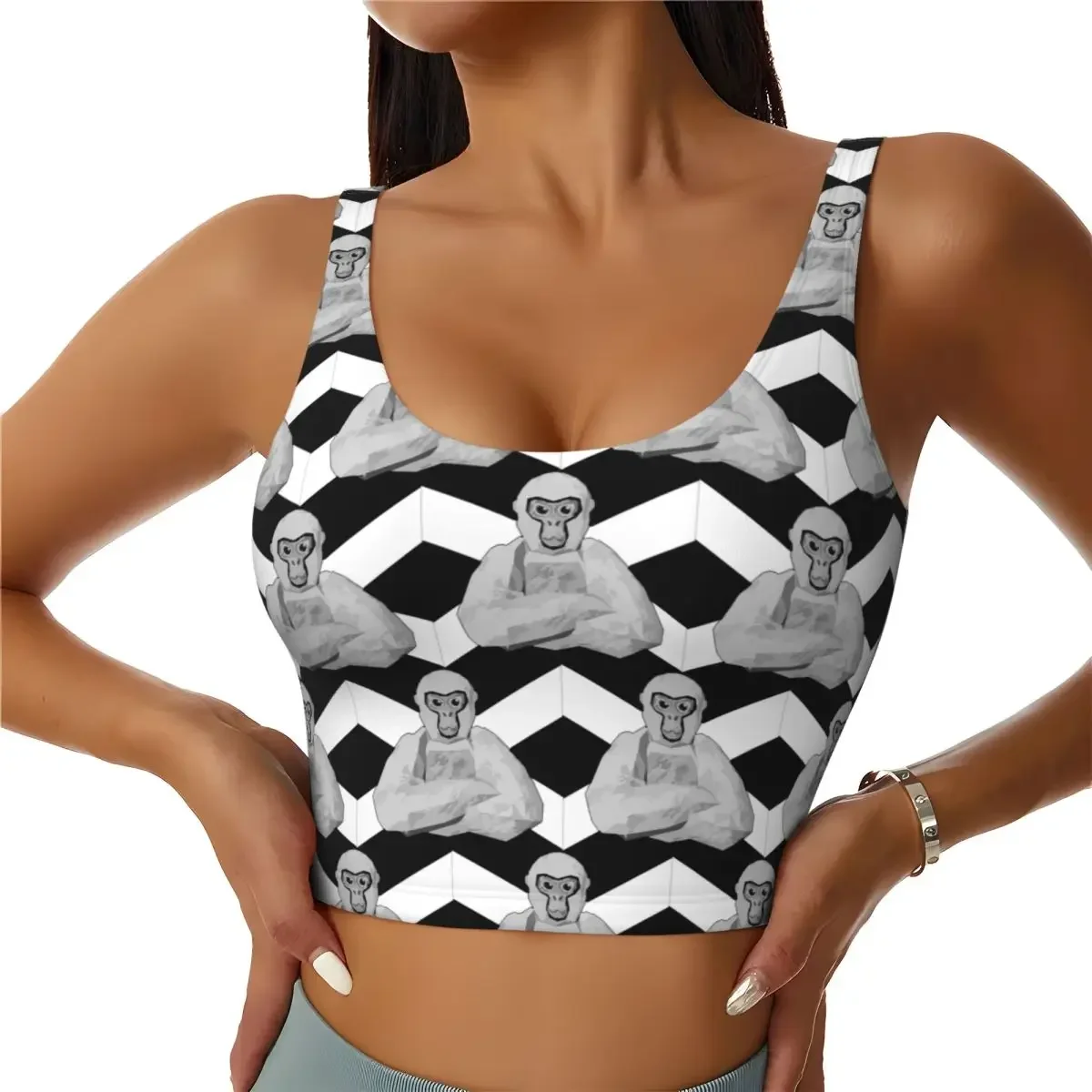 Custom Gorilla Tag Women Sports Bra High Impact Vest Gym Workout Yoga Crop Tank Top