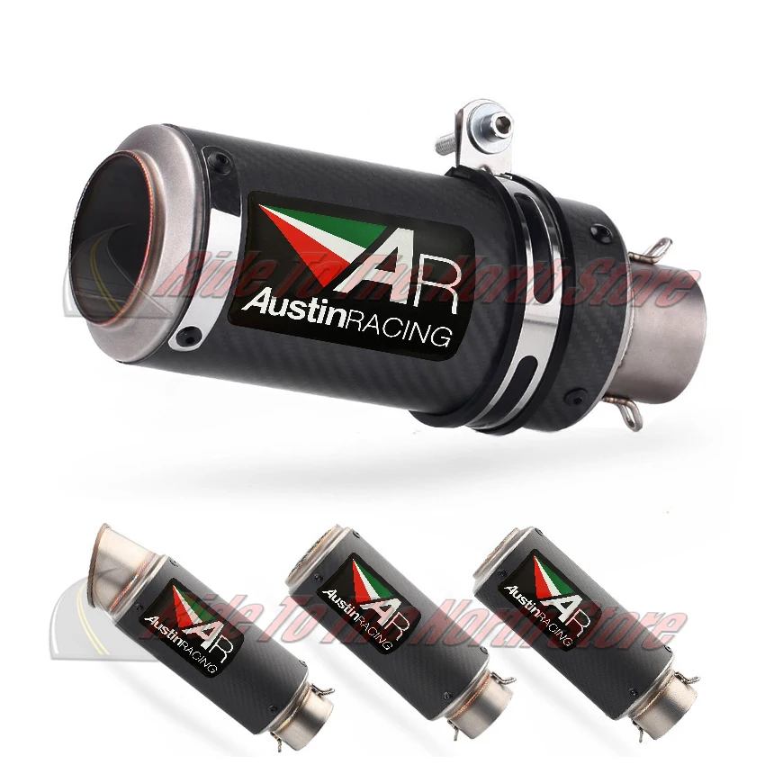 

51/60/63mm Carbon Fiber AR Motorcycle Exhaust Muffler Pipe Escape for GP-Project Exhaust Modified Part Austinracing GP1R Muffler