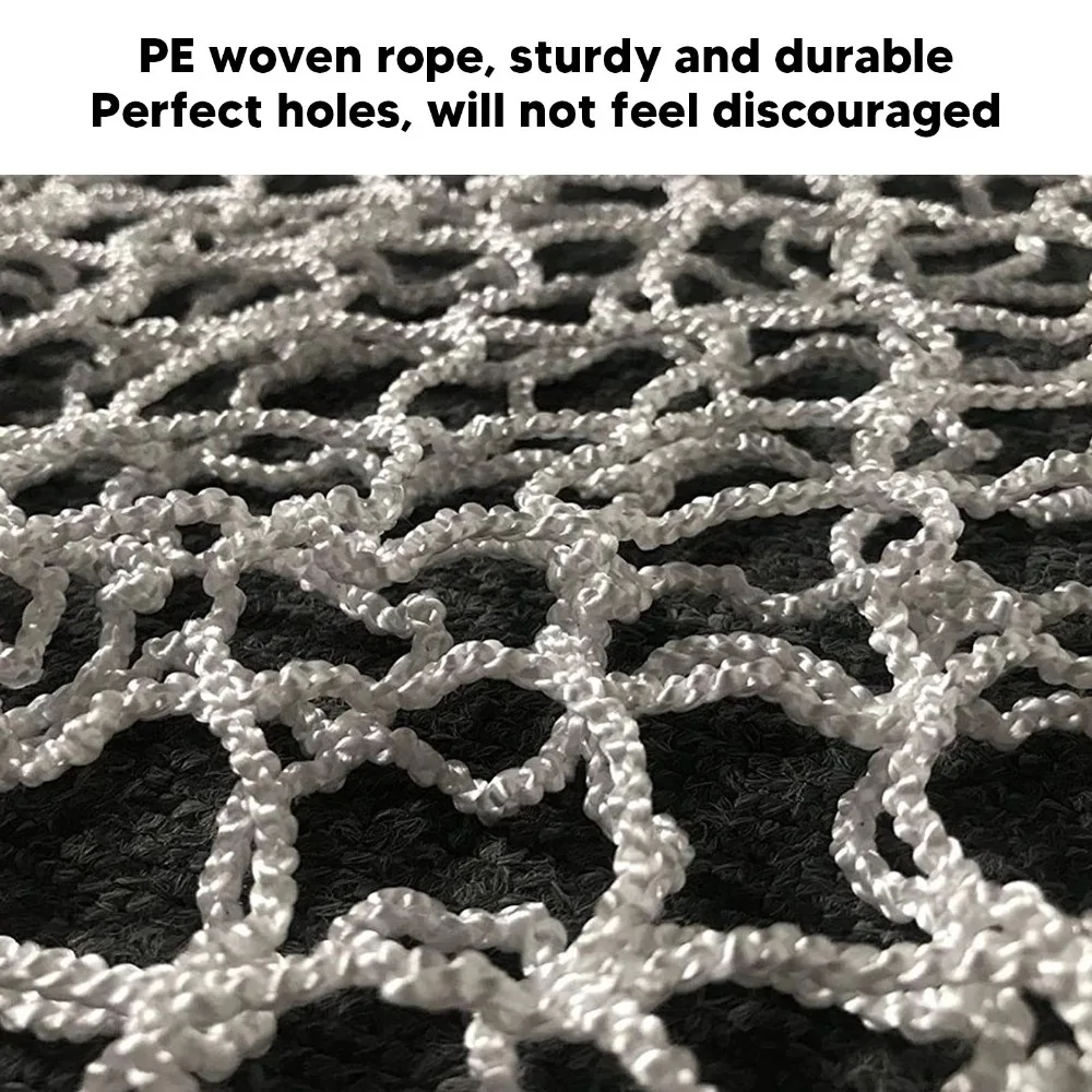 PE Woven Rope Forage Net Bag Large Capacity Mesh Hole Design Slow Feed Forage Net White Durable Forage Woven Bag Horses