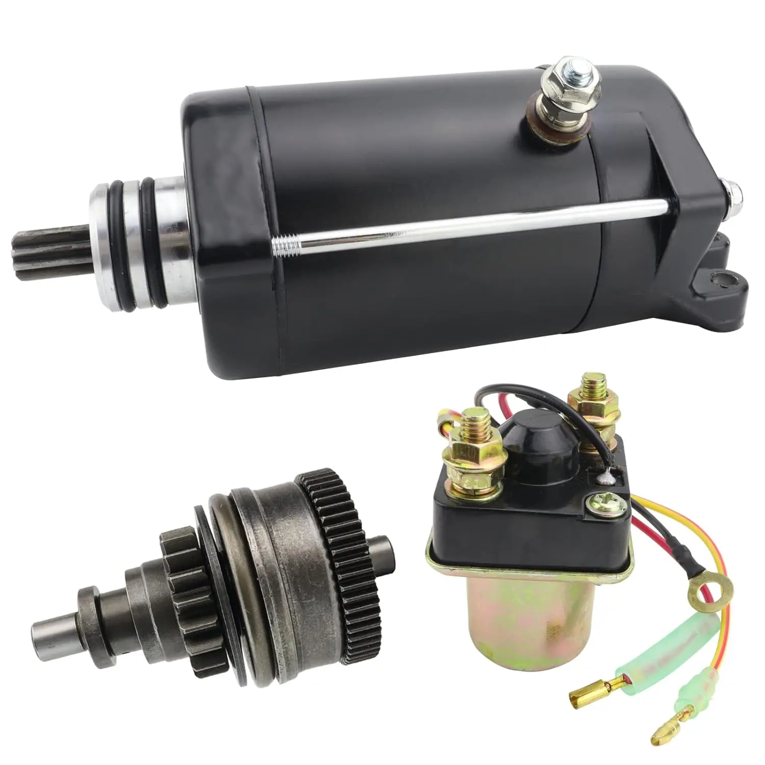 Arranque com Bendix e Relé para Kawasaki JL650 SC 91-95, JF650 TS 89-96, JB650 Jet Mate 89-92, 21163-3702 21163-3709 21163-3712