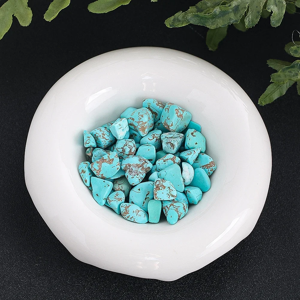 50g Natural Turquoise Gravel – Degaussing Crystal Stones for Vase Potted Plants Fish Tank and Home Decoration Pebbles