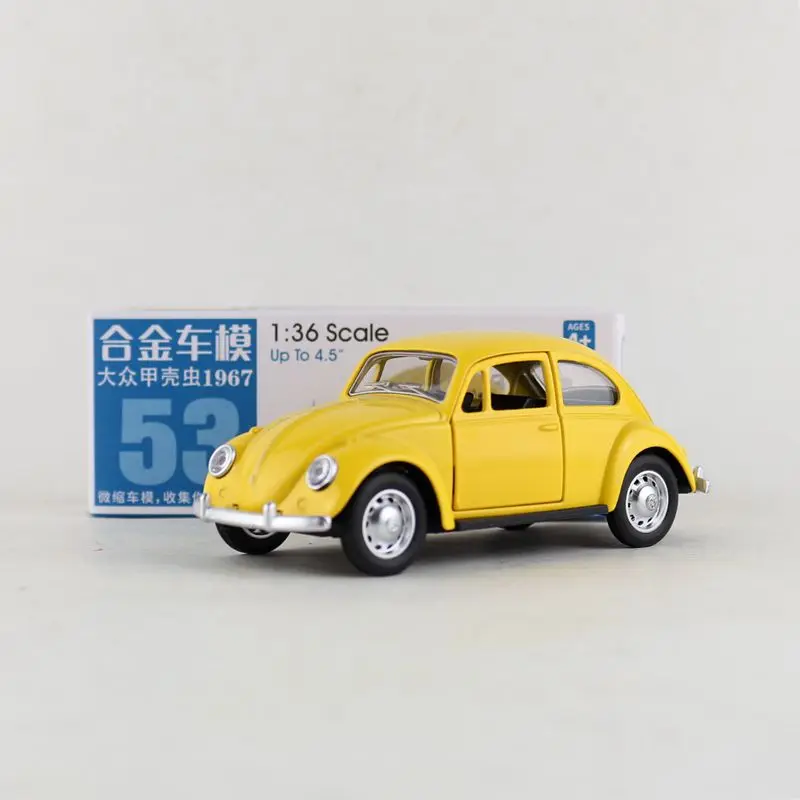 1/36 1967 Volkswagen Classical Beetle Diecast Metal Toy Car Model Miniature Pull Back Educational Collection Gift Kid Match Box