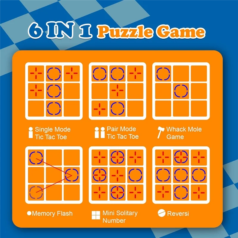 وحدة تحكم ألعاب Tic Tac Bolt 6 في 1 لوحة ألغاز محمولة بأطراف الأصابع لرحلات الأصدقاء للأطفال #5