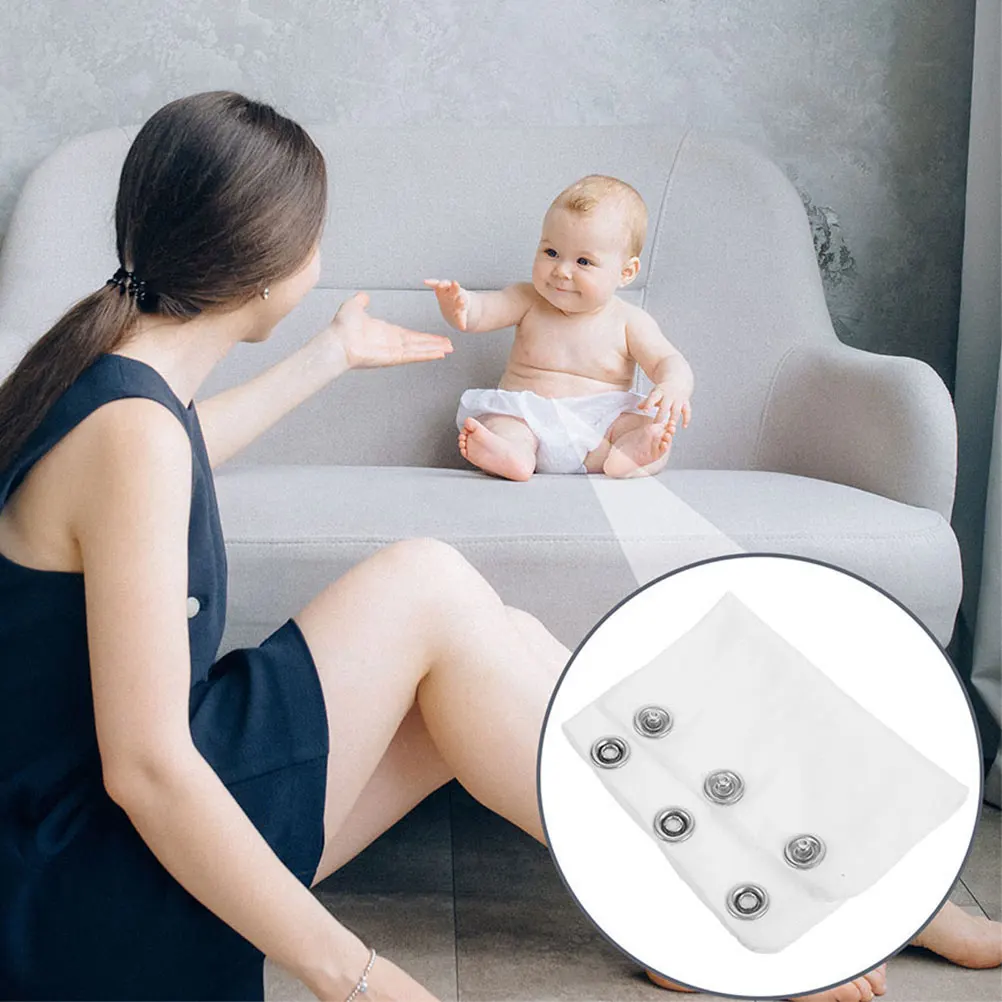 Estensore per tuta da bambino 4 pezzi Estensione a scatto per body morbido Estensore a scatto a doppio strato leggero bianco per neonato