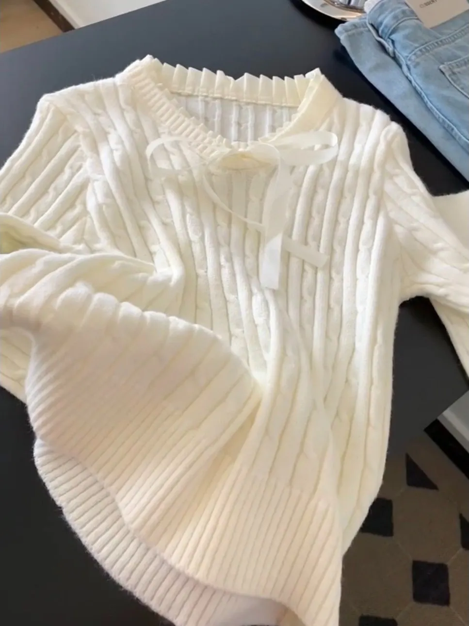 الكورية Sle V-Ne طويلة Sve محبوك سترة المرأة الخريف الشتاء سليم صالح العلوي قاعدة طبقة سترة Faion تخفيف #4