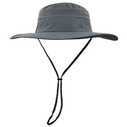 Sombrero panamá para hombre, sombrero de ala grande con forma de cubo, sombrero de pesca para escalar al aire libre a la moda, gorra transpirable de malla con protección solar para verano