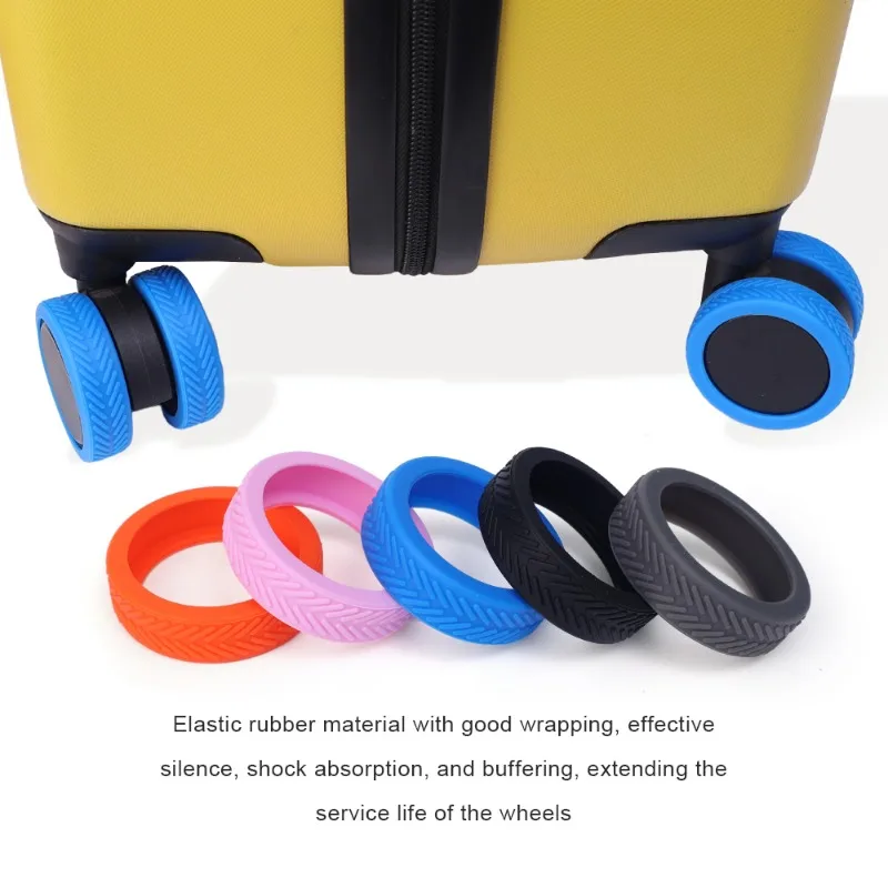 New Luggage Wheels Protector Silicone Roller Protective Cover Travel Luggage Suitcase Reduce Noise Wheel Guard Cover Accessories