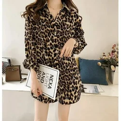 Blouse Women Leopard-Print Shirt Women Long Sleeve Blouse Long Shirt Blusas Ropa De Mujer