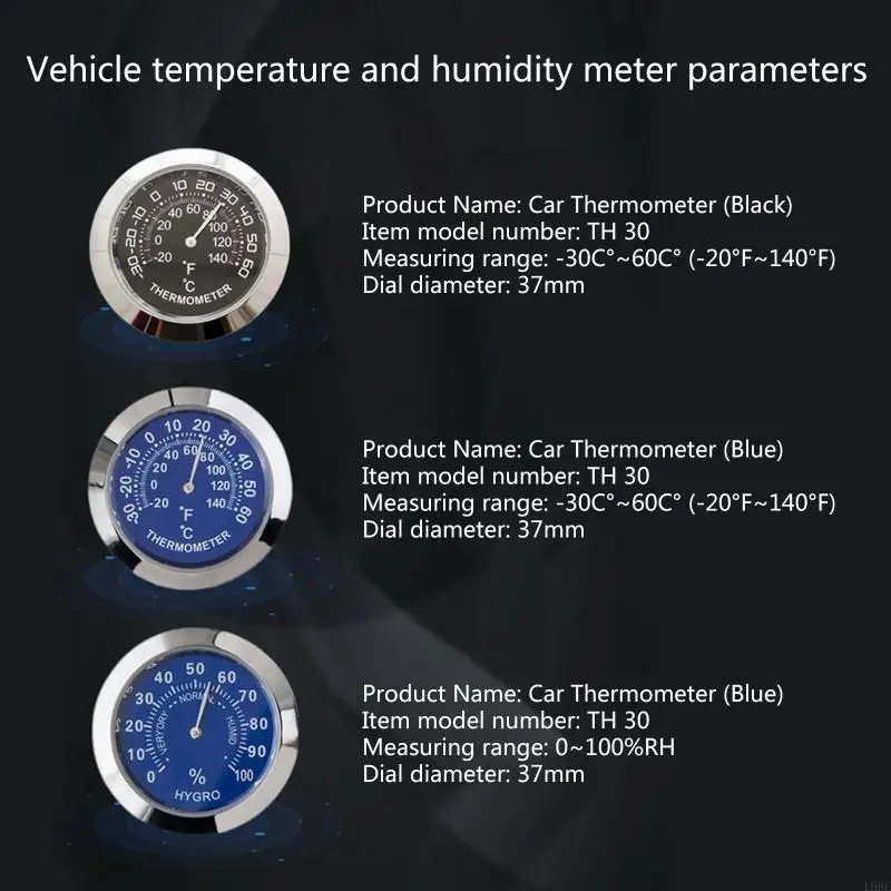 L9BE Mini Thermometer with Alloy for Shell Hygrometer -30-60℃ for Automobile