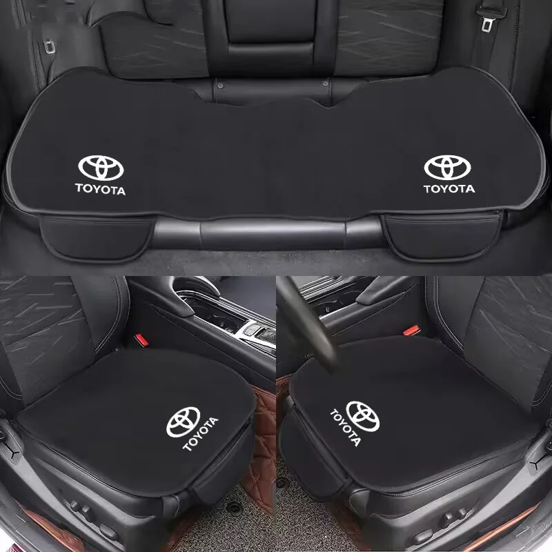 Car Front Rear Seat Cushion Flannel Cover For Toyota Prius Camry Corolla CHR C-HR RAV4 Land Cruiser Prado Interior Accessories