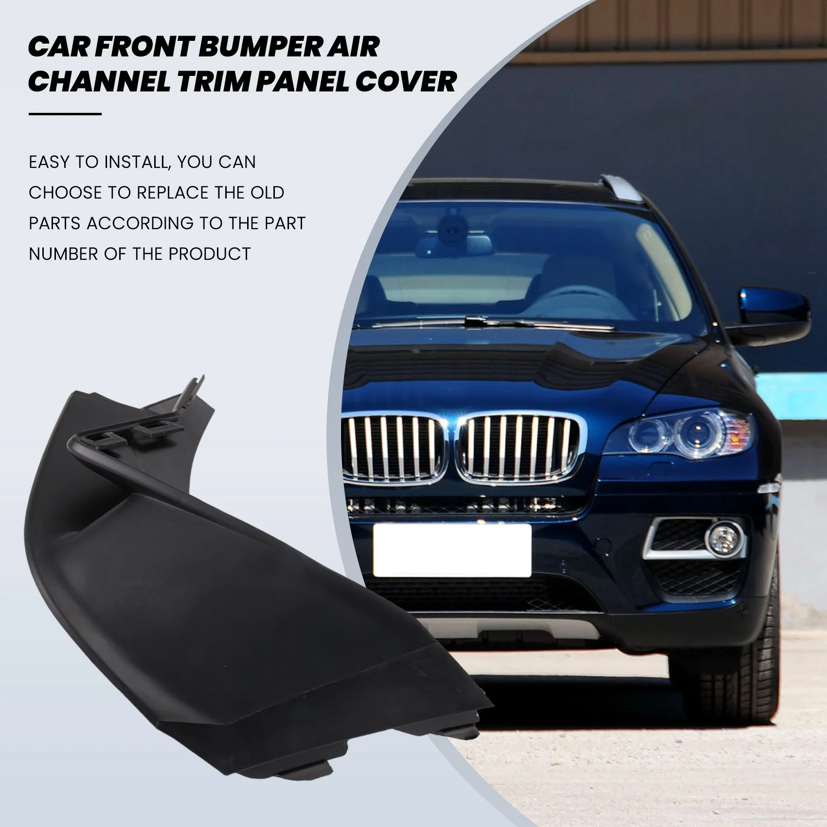 Car Front Bumper Air Channel Trim Panel For BMW X6 F16 2013-2019 35Ix 28Ix 30Dx 50Ix Air Duct Trim Cover-A28K