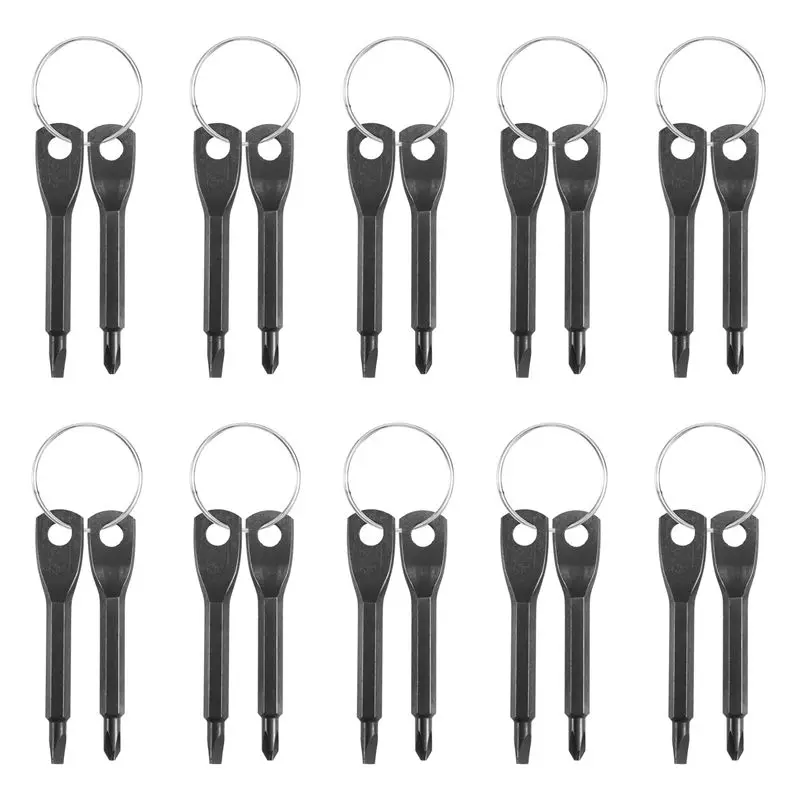 RABIT AS59~ 10 Set Portable Screwdriver Tool Outdoor EDC Multi-Function Tool Flat-Head Screwdriver Phillips Screwdriver Key Ring