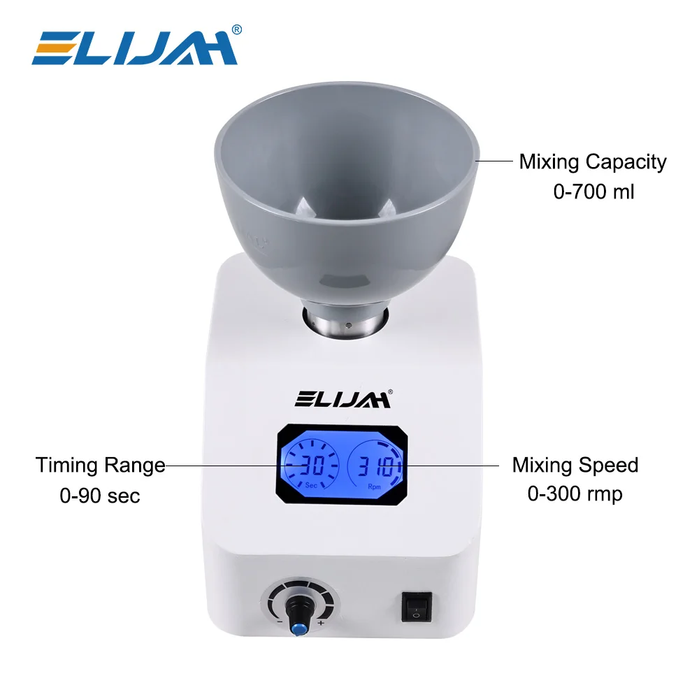 Mesin Pencampur Bahan Gigi ELIJAH, Mesin Pencampur Bubuk Alginat Gipsum untuk Pembuatan Cetakan, Peralatan Laboratorium Dokter Gigi