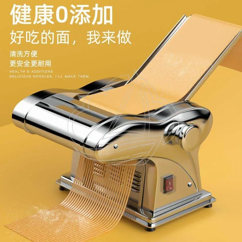 110V Stainless Steel Electric Pasta Machine, Automatic Dough Roller Dumpling Skin Maker for Home Use