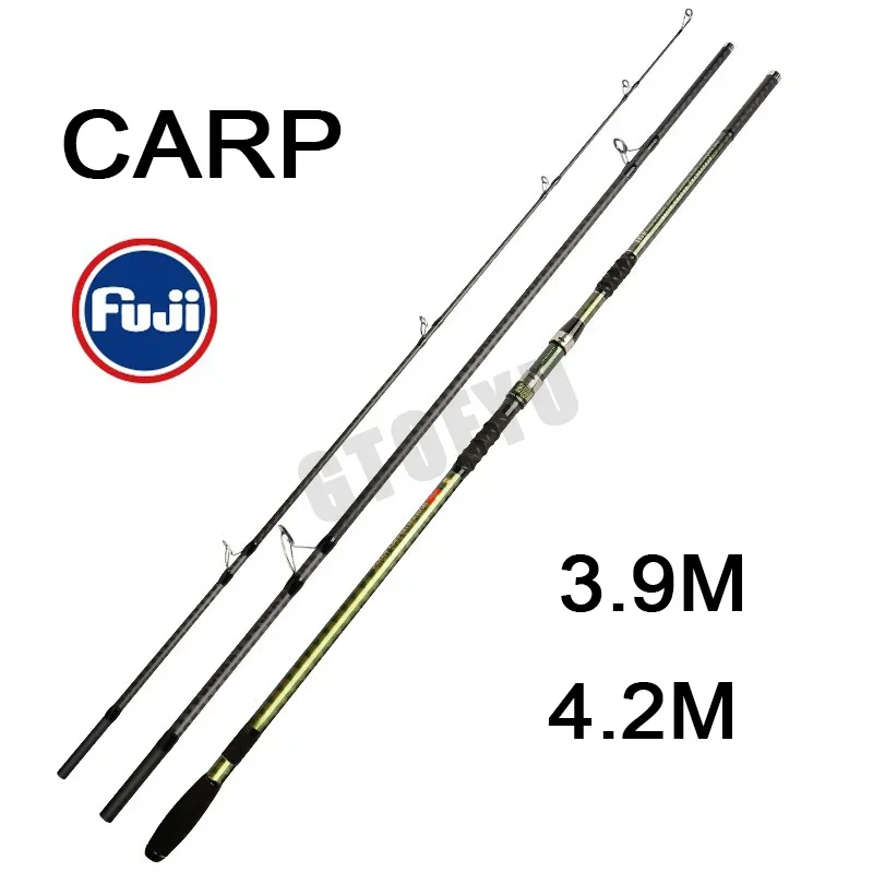 

4.2/3.9m Carp Fishing Rod 50lb 3Sections FUJI Reel Seat 40t Carbon Fiber Travel Throwing 80-300g Shore Casting Spinning Pole