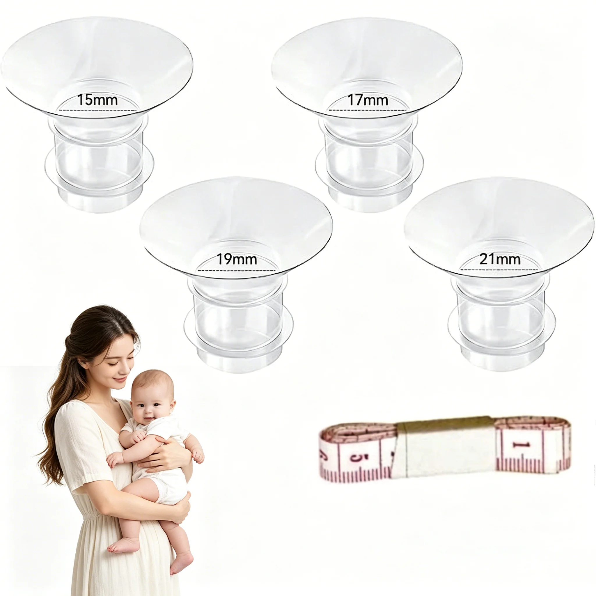 Accessories for TSRETE Medela Momcozy S9 S12 wearable breast pumps (15/17/19/21mm) and measuring ruler