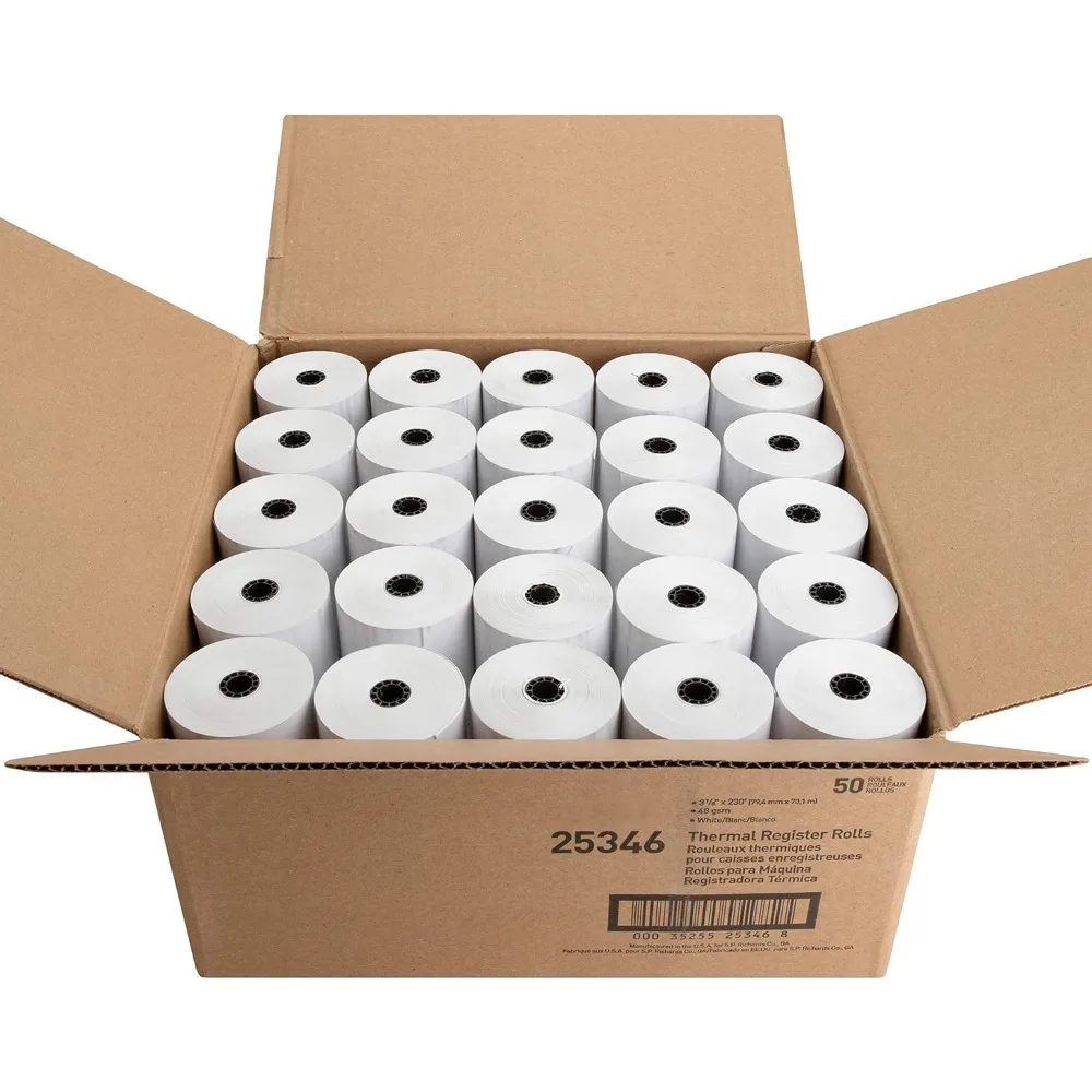 Premium Quality Thermal Receipt Paper, 3 1/8 x 230ft, 7/16 Core, Clear Print